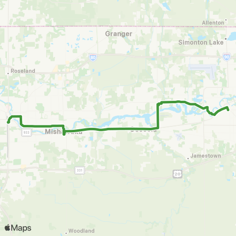 Transpo South Bend-Mishawaka-Elkhart map