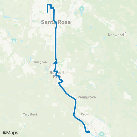 Sonoma County Transit Santa Rosa, Rohnert Pk, Cotati, Petaluma map