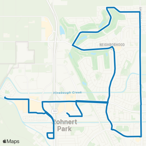 Sonoma County Transit Northern Rohnert Park Tripper map