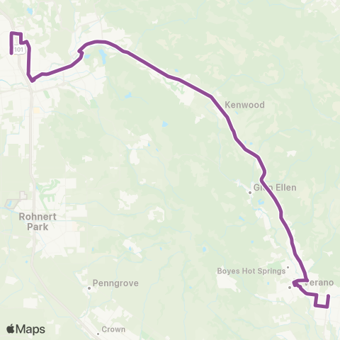 Sonoma County Transit Santa Rosa, Sonoma Valley map