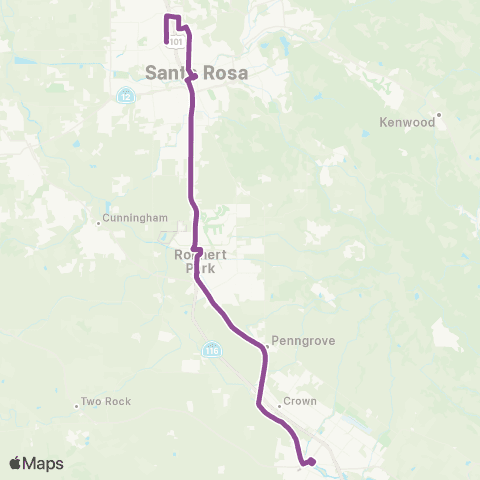 Sonoma County Transit Santa Rosa, Rohnert Pk, Cotati, Petaluma map