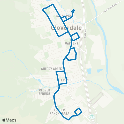 Sonoma County Transit Cloverdale Shuttle map