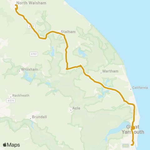 Sanders Coaches  map