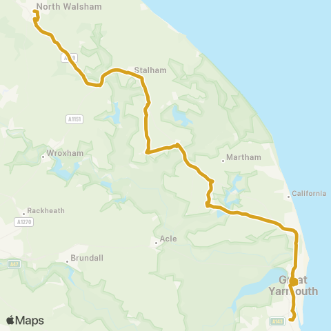 Sanders Coaches  map