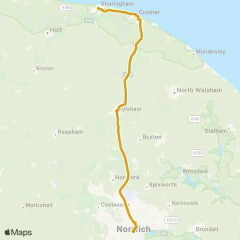 Sanders Coaches  map