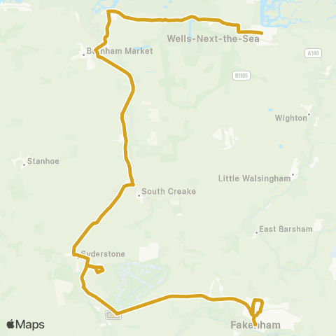 Sanders Coaches The Buttlands - Oak Street map