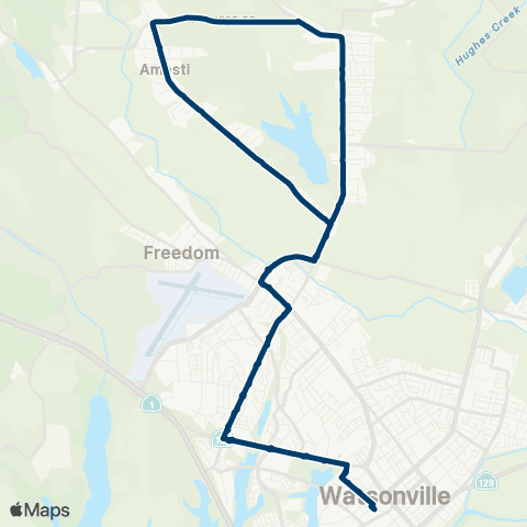 Santa Cruz METRO Green Valley - Pinto Lake - Corralitos map