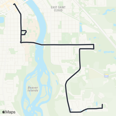 Metro Bus Route 8 map
