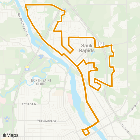 Metro Bus Route 21 map