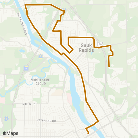 Metro Bus Route 22 map