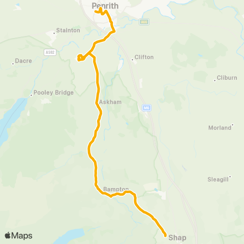 Stagecoach Cumbria and North Lancashire Ullswater Community College - Abbey Road map