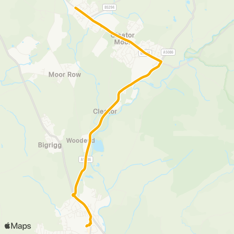 Stagecoach Cumbria and North Lancashire Whinney Hill - West Lakes Academy map
