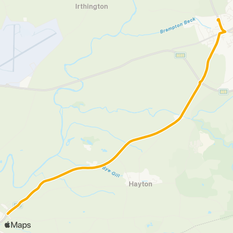 Stagecoach Cumbria and North Lancashire William Howard School - Crossroads map
