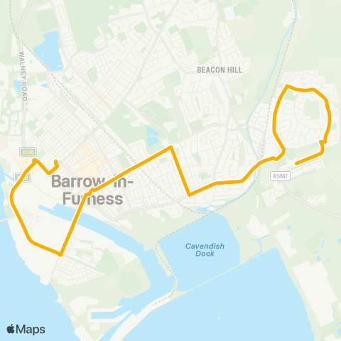 Stagecoach Cumbria and North Lancashire School - Tesco map