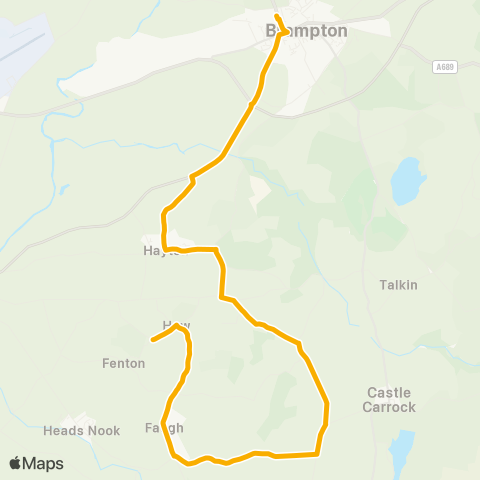 Stagecoach Cumbria and North Lancashire William Howard School - How Lane End map