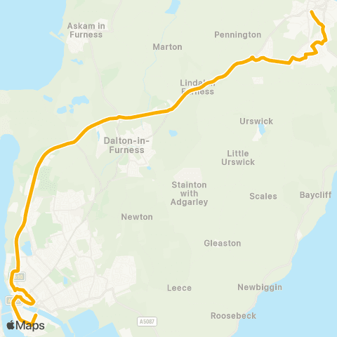 Stagecoach Cumbria and North Lancashire Vsel - Kiosk map