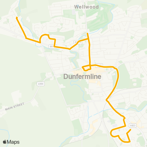 Stagecoach East Scotland Hosp Hill Surgery - Braigh Gardens Turning Circle map