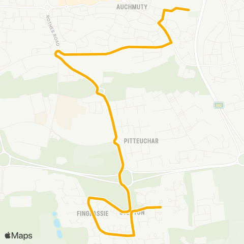 Stagecoach East Scotland Auchmuty High School - Cornhill Road map