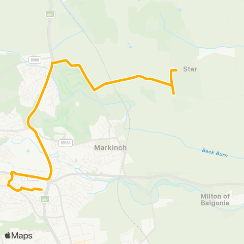 Stagecoach East Scotland Auchmuty High School - West End Dairy map