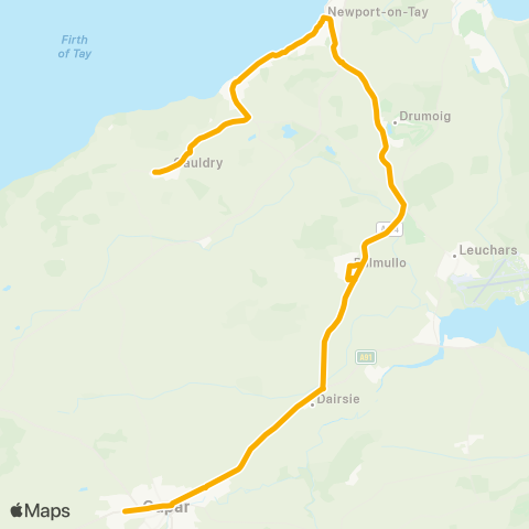 Stagecoach East Scotland Bell Baxter HS - Balmerino PS map