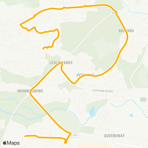 Stagecoach East Scotland Glenrothes High School - Ballingall Dr map