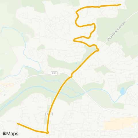 Stagecoach East Scotland Glenwood High School - Piper Drive map