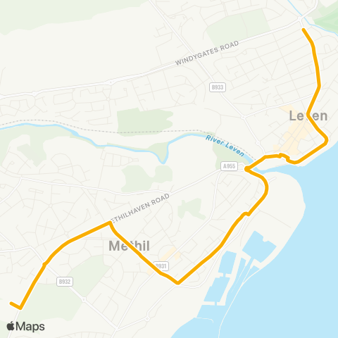 Stagecoach East Scotland Letham Glen - Levenmouth Academy map