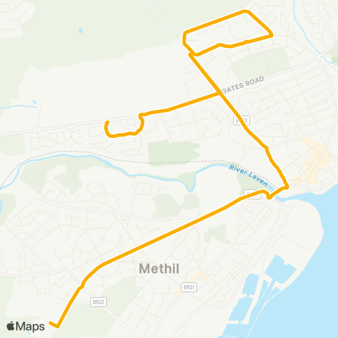 Stagecoach East Scotland Levenmouth Academy - Turpie Rd Turning Circle map