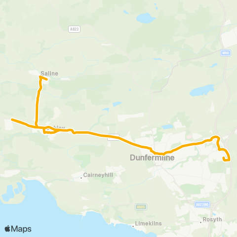 Stagecoach East Scotland Oaklea - Dunfermline Learning Campus map