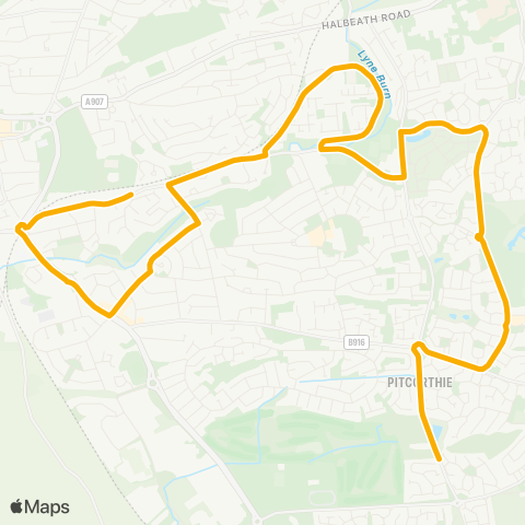 Stagecoach East Scotland The Heathery - St Margaret's PS map