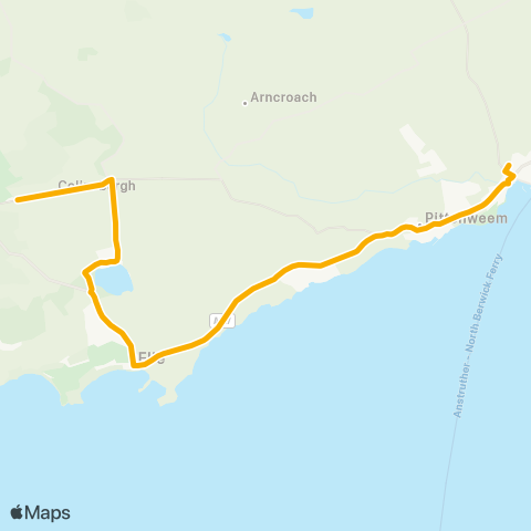 Stagecoach East Scotland Charleton Golf Course - Waid Community Campus map