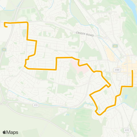 Stagecoach East Scotland Kinnoull Street - Dobbies Garden Centre map