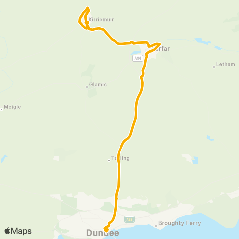 Stagecoach East Scotland Seagate Bus Station - Glamis Castle map