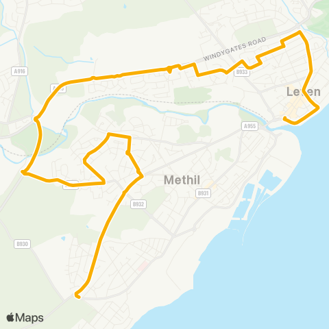 Stagecoach East Scotland Hillhead of Hedderwick - Montrose Academy map