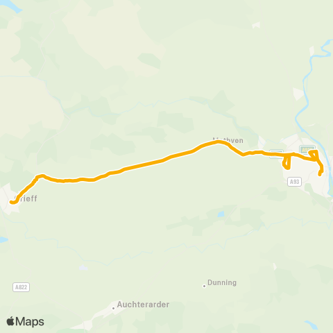 Stagecoach East Scotland Smiddy Brae - Hill Street map