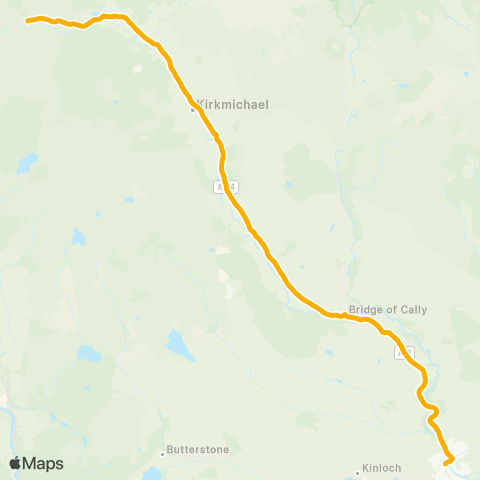 Stagecoach East Scotland Kindrogan Centre Road End - Wellmeadow map
