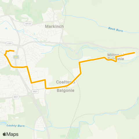 Stagecoach East Scotland Milton Primary School - Auchmuty HS map