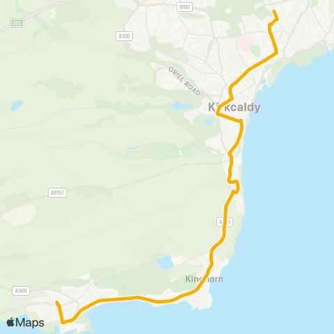 Stagecoach East Scotland Kirkton Graveyard - St Andrews HS map