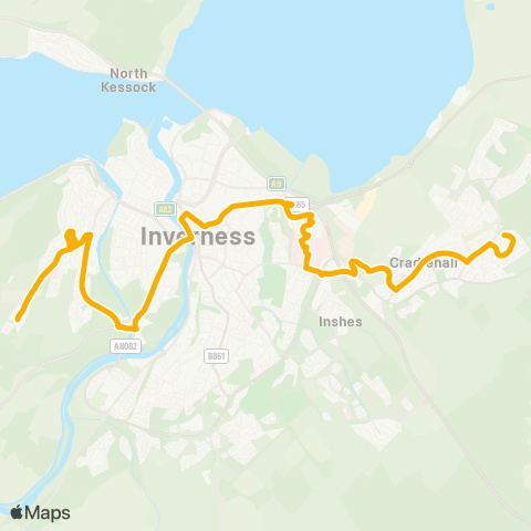 Stagecoach Bluebird Craig Dunain - Queensgate map