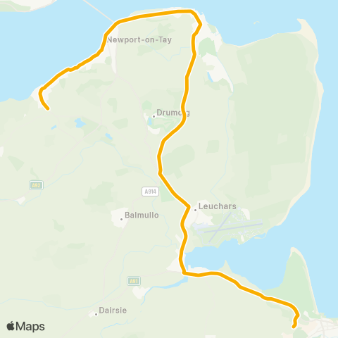 Stagecoach East Scotland New Madras College - Kilmany Road map