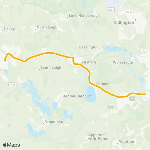 Stagecoach Oxfordshire  map
