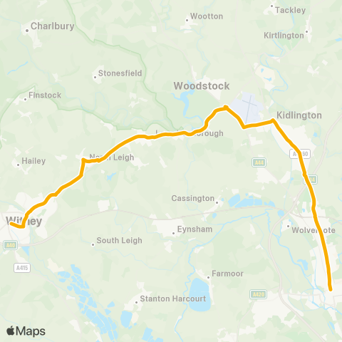 Stagecoach Oxfordshire  map
