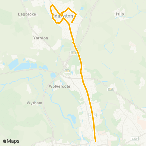 Stagecoach Oxfordshire Andersons Close - Magdalen Street East map