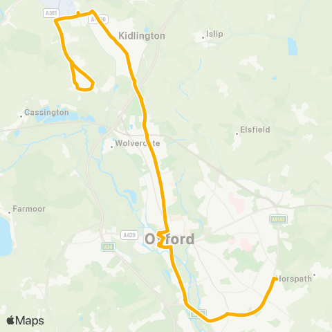 Stagecoach Oxfordshire  map