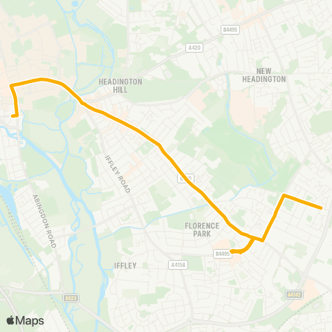 Stagecoach Oxfordshire Speedwell Street - Horspath Road Shops map