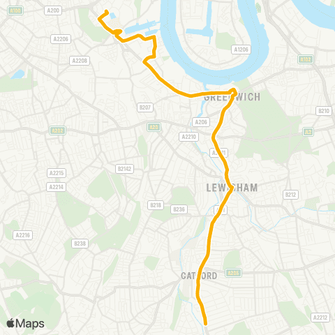 Stagecoach London Canada Water Bus Sta - Catford Garage map