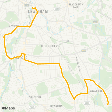 Stagecoach London Lewisham Station - Grove Park Cemetery map