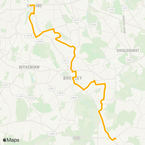 Stagecoach London Thomas Lane - Locksbottom / Pallant Way map