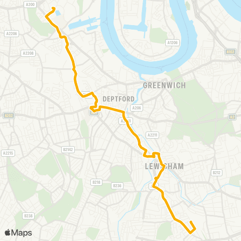 Stagecoach London Springbank Rd / Hither Green - Canada Water Bus Sta map