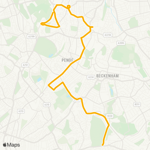 Stagecoach London Sydenham Hill / Kirkdale - Wickham Rd / Monks Orchard map